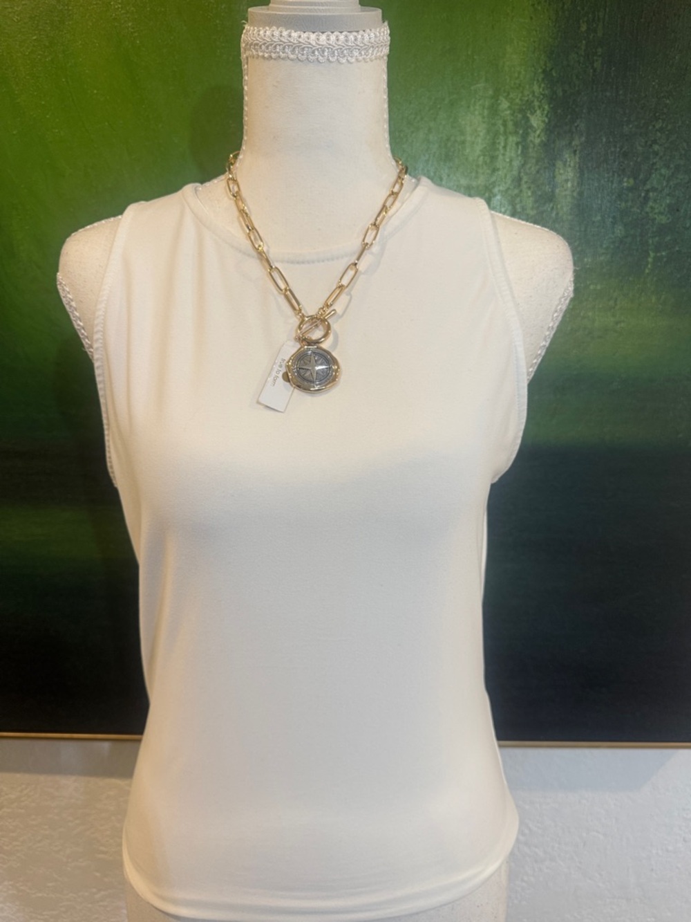 White Sleeveless Knit Top - Classic Crewneck COTTON